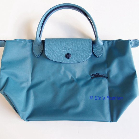 ❤️ NWT LONGCHAMP Le Pliage Type S Club Small Short Handle Tote Thunderstorm Blue - Picture 5 of 14
